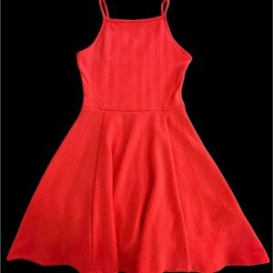 H&M Neon Pink Spaghetti-Strap Fit & Flare Dress
